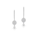 White Gold Diamond Disk Small Hoop Earring