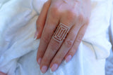 Rose Gold Geometric Diamond Cocktail Ring