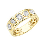 Diamond & Mother Of Pearl Flower Stud Earrings