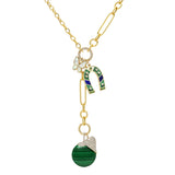 Luxe Toggle Chain Lariat with Mixed Diamond and Jewel Necklace