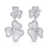Lux Petal Diamond and Gold Fluted Drop Earrings