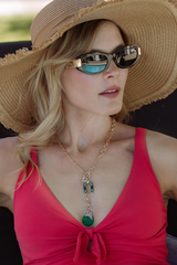 Luxe Toggle Chain Lariat with Mixed Diamond and Jewel Necklace