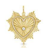 Diamond Fluted Heart Pendant