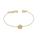 Mini Diamond Flower On Chain Bracelet