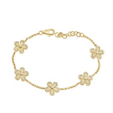 Diamond Flower Chain Bracelet