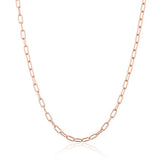 Rose Gold Paper Clip Link Chain Necklace