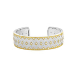 Silver And Gold Satin Faux Diamond Push On Cuff
