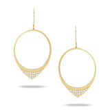 Upside Down Diamond Triangle Hoop Earrings