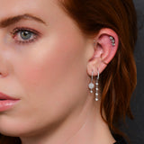White Gold Diamond Disk Small Hoop Earring