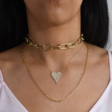 Yellow Gold Diamond Heart Necklace