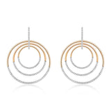 Yellow Gold Multi Circle Diamond Hoop Earrings