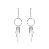 White Gold Diamond Tassel Drop Earrings