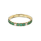Emerald And Diamond Eternity Band Ring