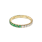 Half Diamond Half Emerald Eternity Band Ring
