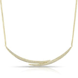 Yellow Gold Diamond Split Open Bar Necklace