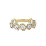 Yellow Gold Moonstone And Diamond 3/4 Eternity Ring