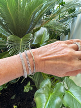 Silver Diamond Double Row Eternity Bangle