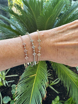Silver Faux Diamond Flower Bangle