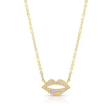 Yellow Gold Diamond Lip Necklace