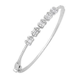 Silver Faux Baguette Diamond Bangle