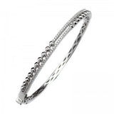 Silver Faux Diamond Beaded Bar Bangle
